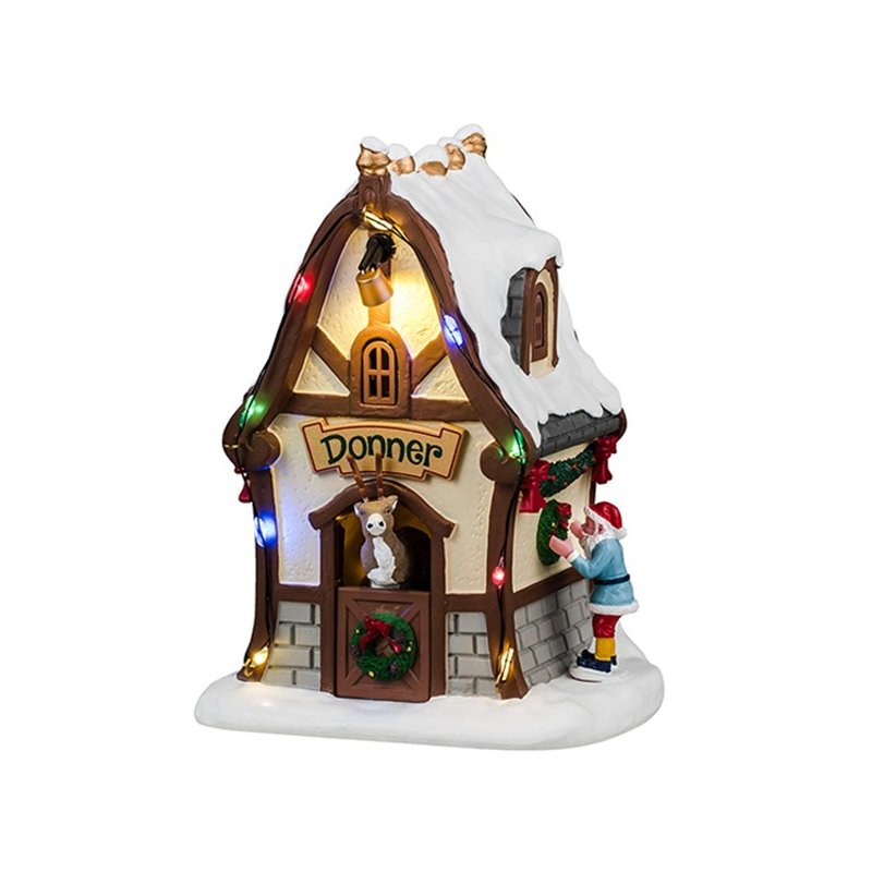 Lemax Santa's Reindeer Deluxe Pack with Free Snow