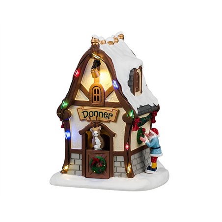 Lemax Santa's Reindeer Deluxe Pack con Neve in Omaggio