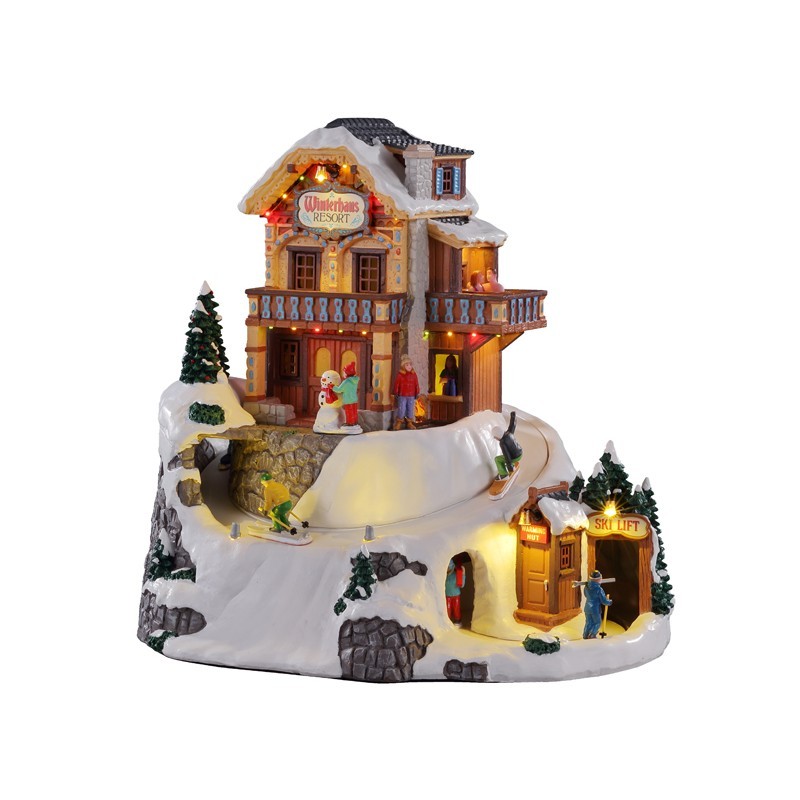 Lemax Ski Village Deluxe Pack with Free Snow