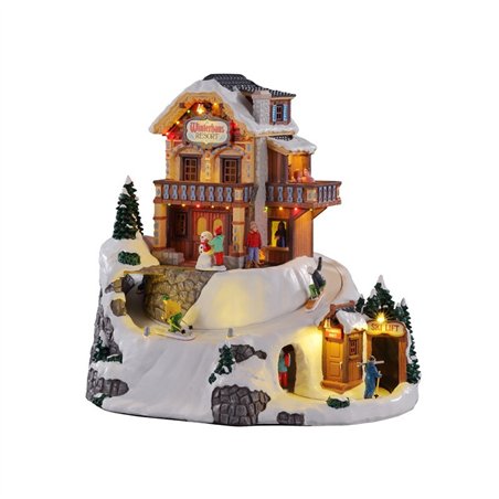 Lemax Ski Village Deluxe Pack with Free Snow