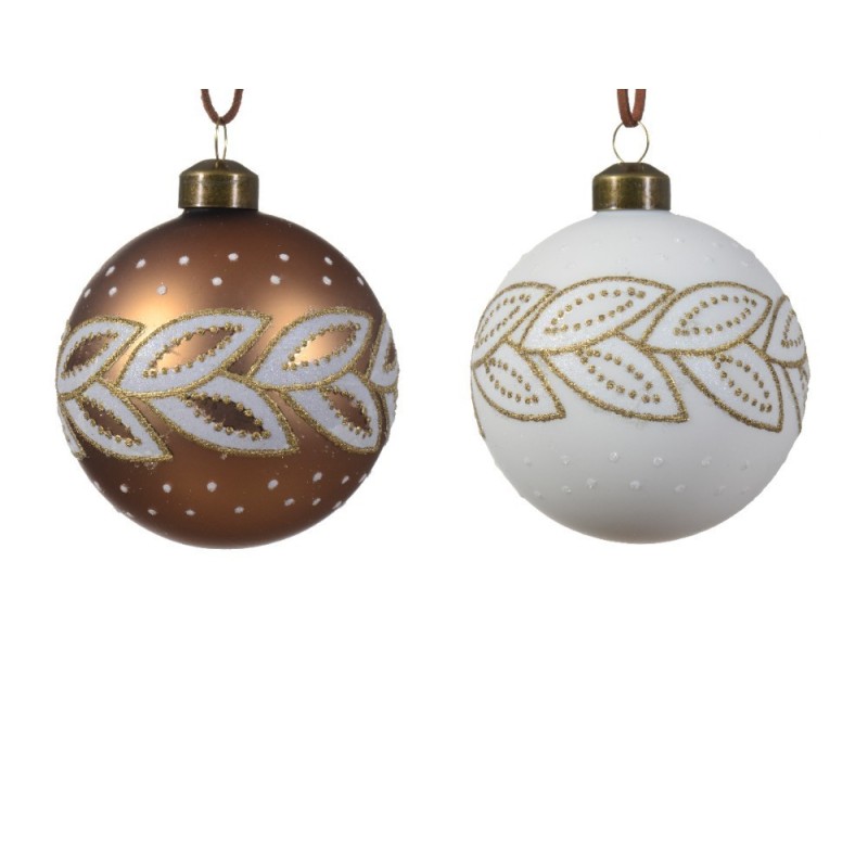 Christmas baubles with leaves to hang Set of 3 AmagicTree.com