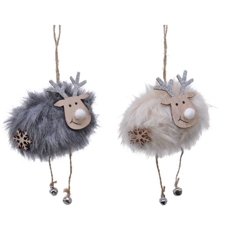 Hanging Reindeer with fake fur Single Piece AmagicTree.com