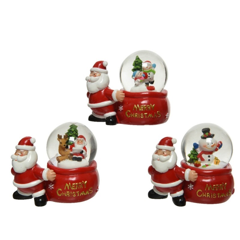 Snowball with Santa Claus 8 cm. Single Piece AmagicTree.com