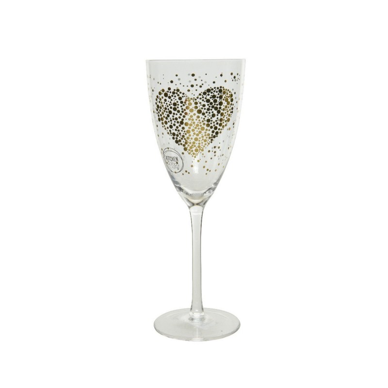 Glass chalice with heart print 23 cm AmagicTree.com