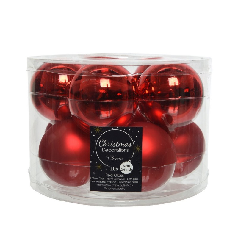 Glass Christmas baubles Diam 6 cm Set of 10 AmagicTree.com
