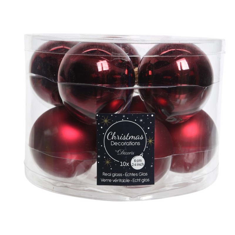 Glass Christmas baubles Diam 6 cm Set of 10 AmagicTree.com