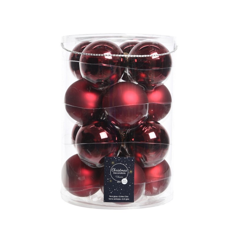 Glass Christmas baubles to hang 8 cm Red. Sep 16 AmagicTree.com