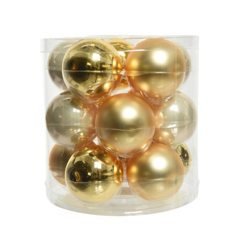 Glass Christmas baubles to hang 6 cm Gold and Pearl. Sep 15 AmagicTree.com