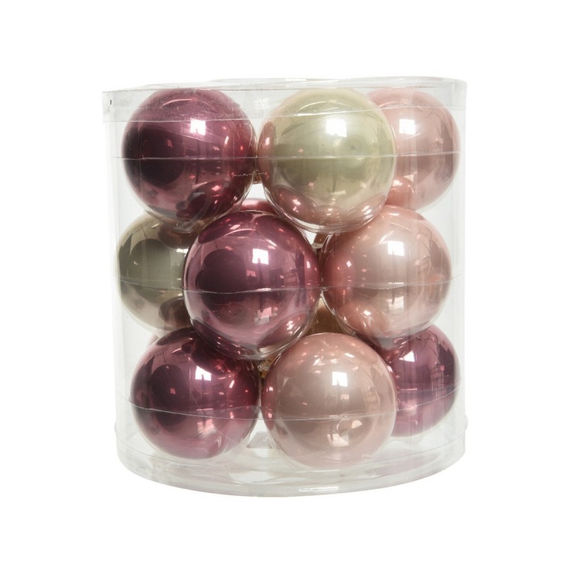 Glass Christmas baubles to hang 6 cm Pink and Pearl. Sep 15 AmagicTree.com