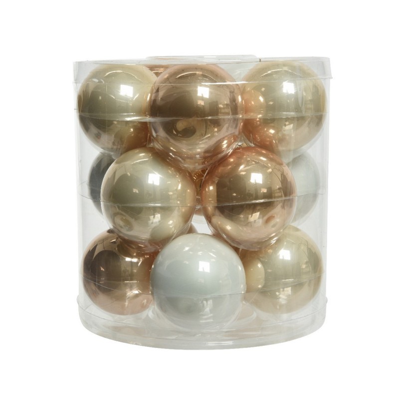 Glass Christmas baubles to hang 6 cm Pearl, Caramel and White. Sep 15 AmagicTree.com