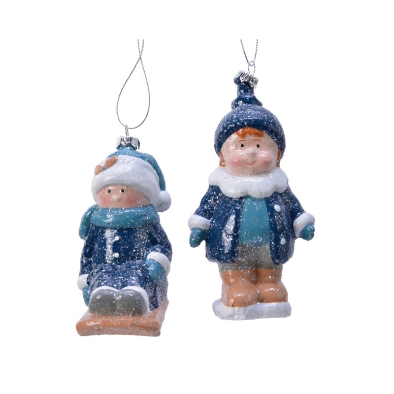 Hanging Children White/Light Blue. Single Piece AmagicTree.com