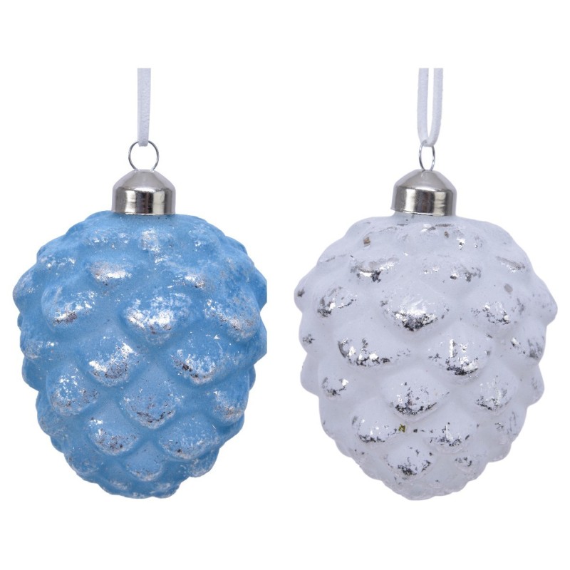 Glass Hanging Pine Cones Size 8 x 10 cm. Single Piece AmagicTree.com