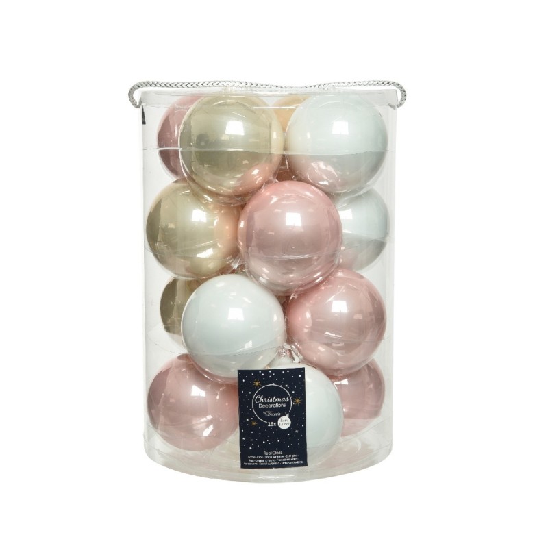 Glass Christmas baubles Diam 8 cm Set of 16 AmagicTree.com