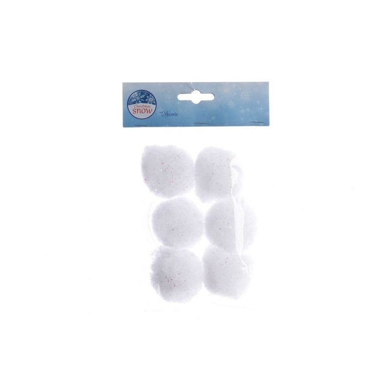 White snow balls dim 5 cm Box of 6 AmagicTree.com