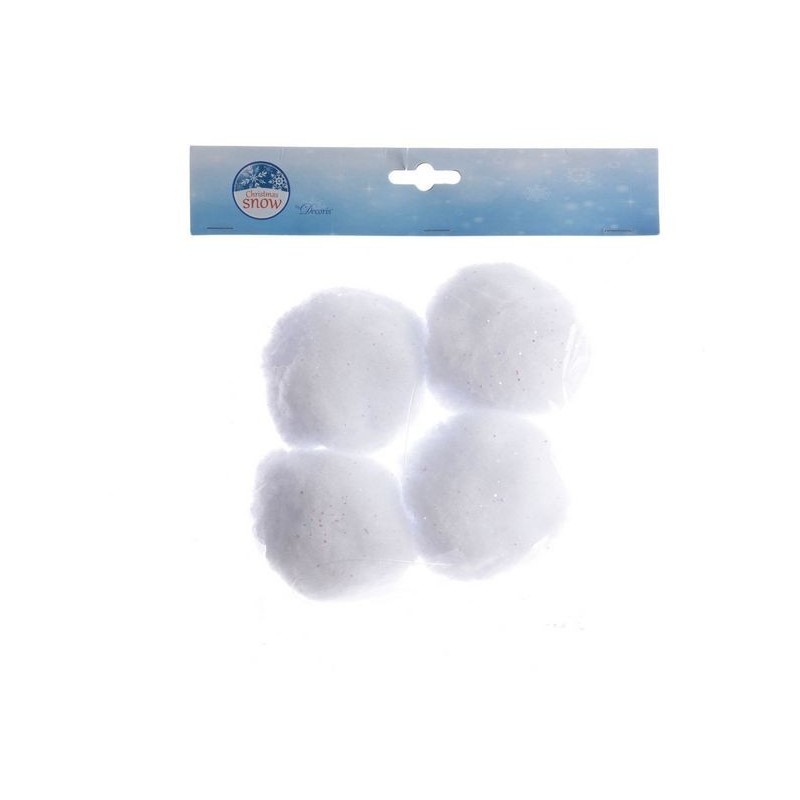 White snow balls dim 10 cm Box of 4 AmagicTree.com