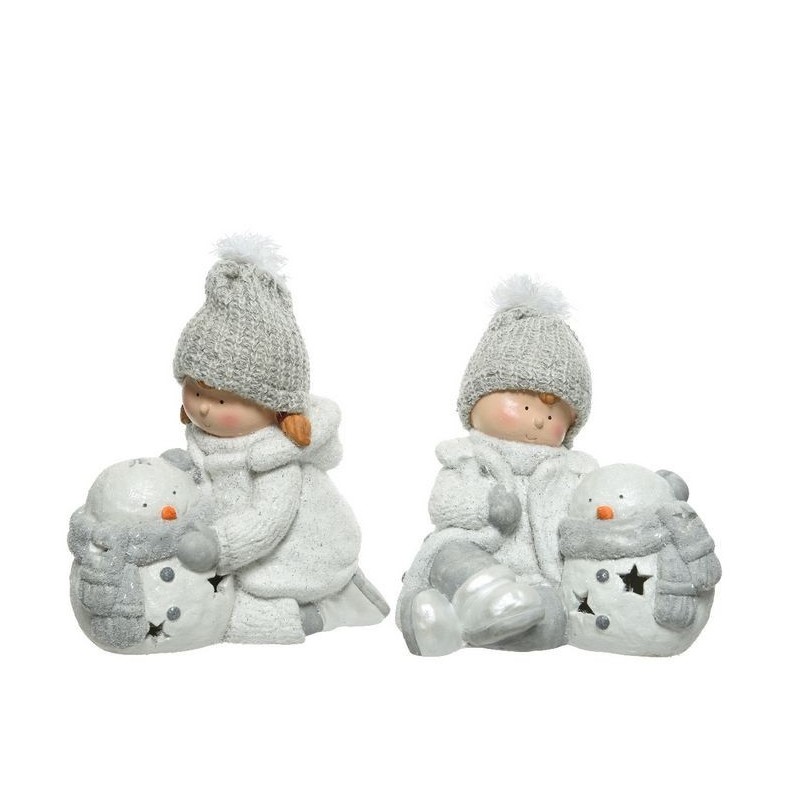 Children with candle holder White dim 30.5x17x31 cm 29x26x28.5 cm Single Piece AmagicTree.com